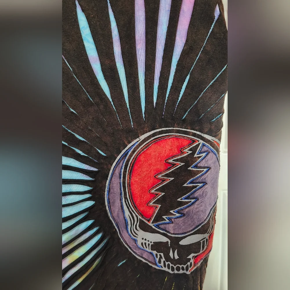 Grateful Dead Upcycled tye dye brown tank top women's size Small - Picture 2 of 6